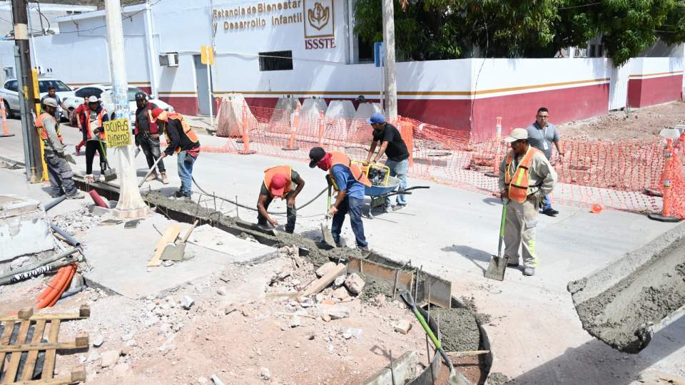 Avanza modernización de la avenida Serdán en Guaymas